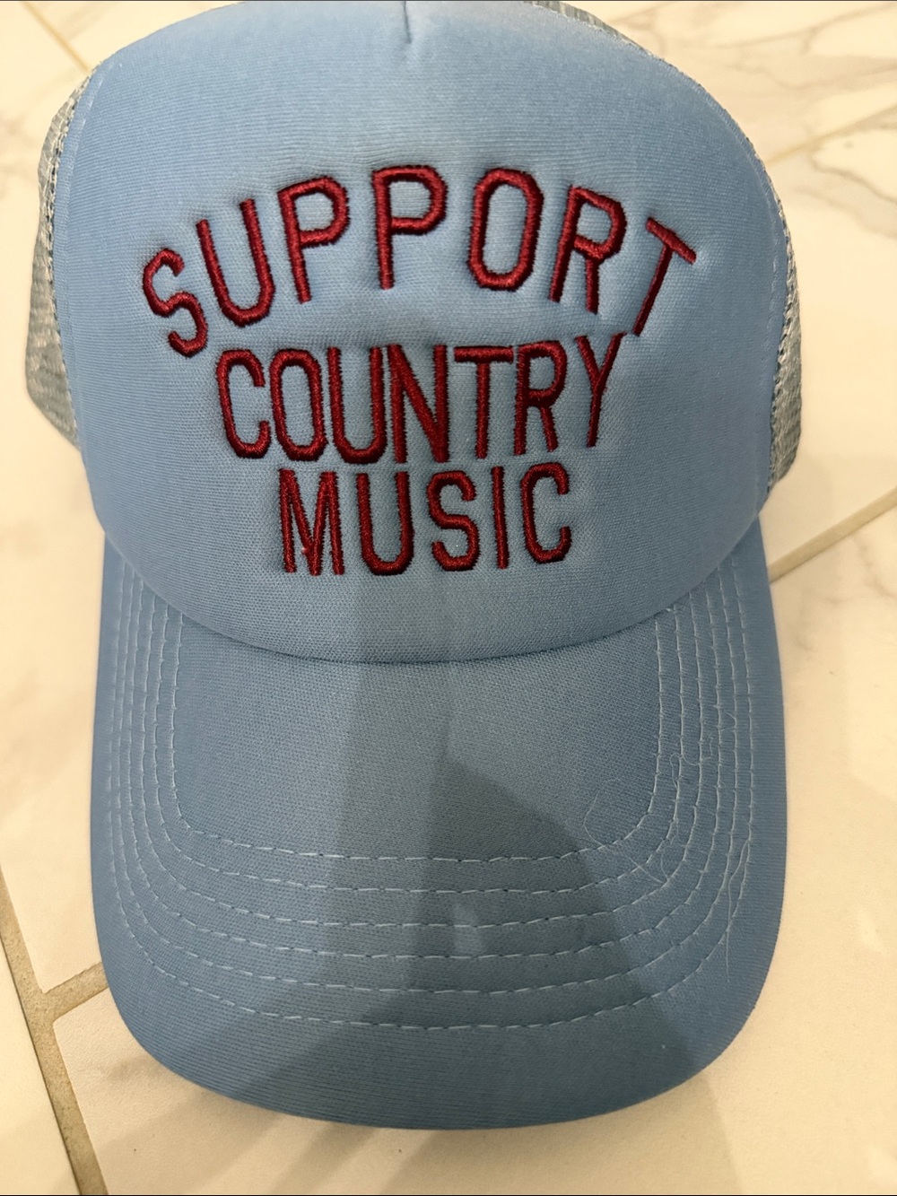 Support Country Music Light Blue Trucker Hat - Unbranded